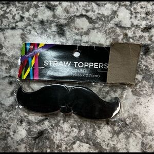 New mustache straw toppers 24 count